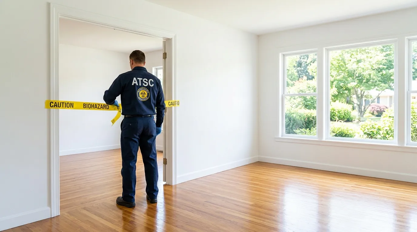 Certified biohazard cleanup crew performing Trauma Scene Cleanup in West Haven